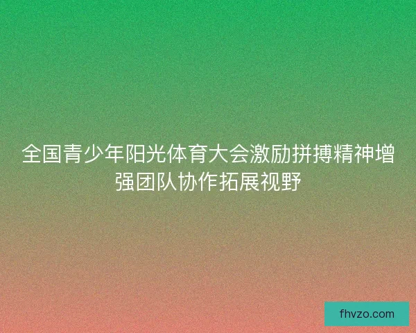 全国青少年阳光体育大会激励拼搏精神增强团队协作拓展视野